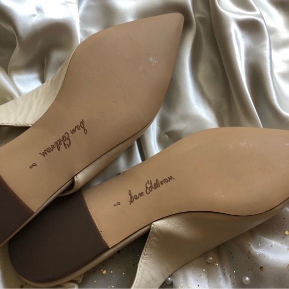 San Edelman White Pointed Toe Whitney Slingback - Picture 13 of 15